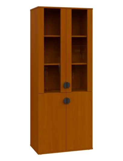 TN 5 - 7DS kancelářská skříň, 4-dveřová/prosklená, 1822x720x400, třešeň šumavská